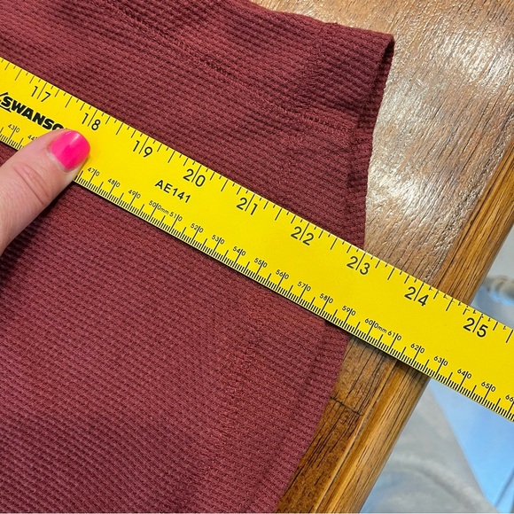 Free people Maroon long sleeve top rivets circles flare sleeve size medium - Picture 6 of 7